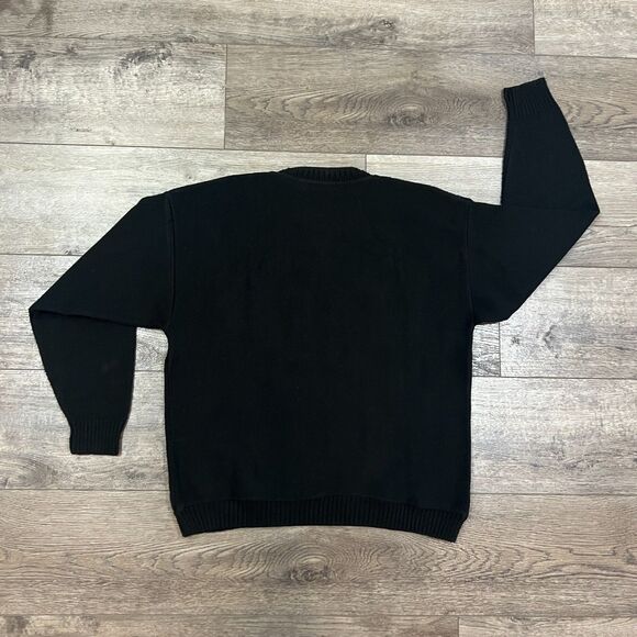 Vintage 90s Protege Coogi-Style Black Blue Green 3D Sweater Made in USA Large - Picture 4 of 5